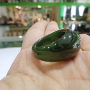 Nhẫn mã não xanh ngọc hình túi tiền FS6471